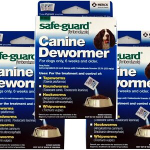 safe guard canine dewormer for dogs only, 6 weeks and older, 9 pouches total(3 packages with 3 pouches each)